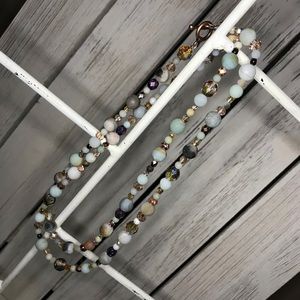 SOLD Matte Amazonite and rose gold toned necklace